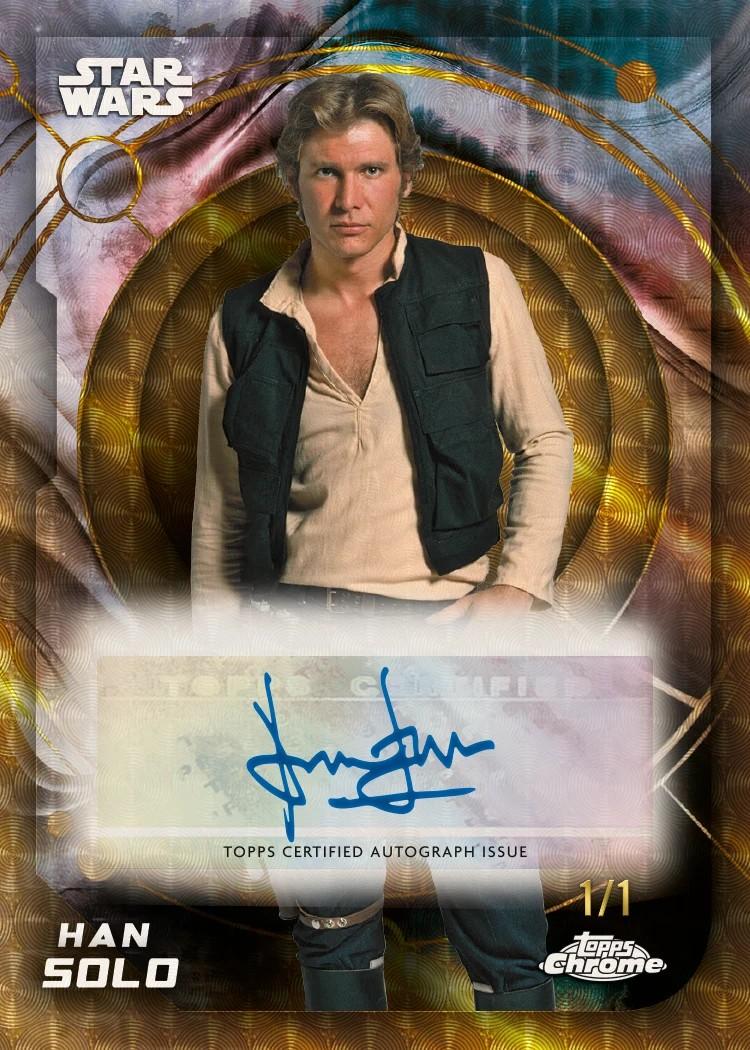 2026 Topps Star Wars Chrome - sample card: Han Solo autograph
