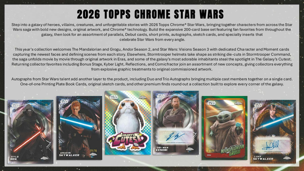 2026 Topps Star Wars Chrome - product overview sell sheet
