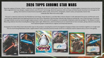 2026 Topps Star Wars Chrome - product overview sell sheet