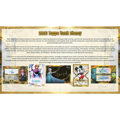 2026 Topps Vault Disney Hobby Box sell sheet 2