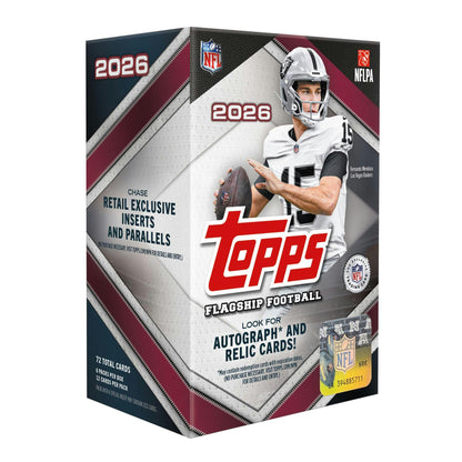 2026 Topps Football Blaster Box
2026 Topps Football Blaster Box exclusive Football parallels
2026 Topps Football rookie cards
2026 Topps Football Real One autograph cards