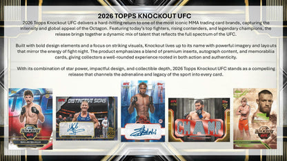2026 Topps Knockout UFC Hobby Box | Columbia Sports Cards | Columbia Hobby - Sports Card Boxes - Toploaders - Card Savers.