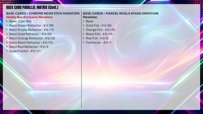 2026 Topps Marvel Neon Hobby Box sell sheet 10