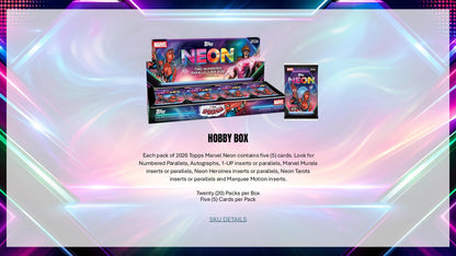 2026 Topps Marvel Neon Blaster Box sell sheet 3