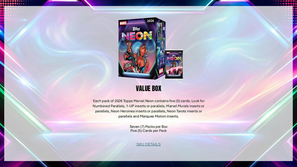 2026 Topps Marvel Neon Hobby Box sell sheet 4