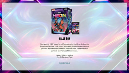 2026 Topps Marvel Neon Hobby Box sell sheet 4