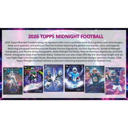 2026 Topps Midnight Football Hobby Box sell sheet 2