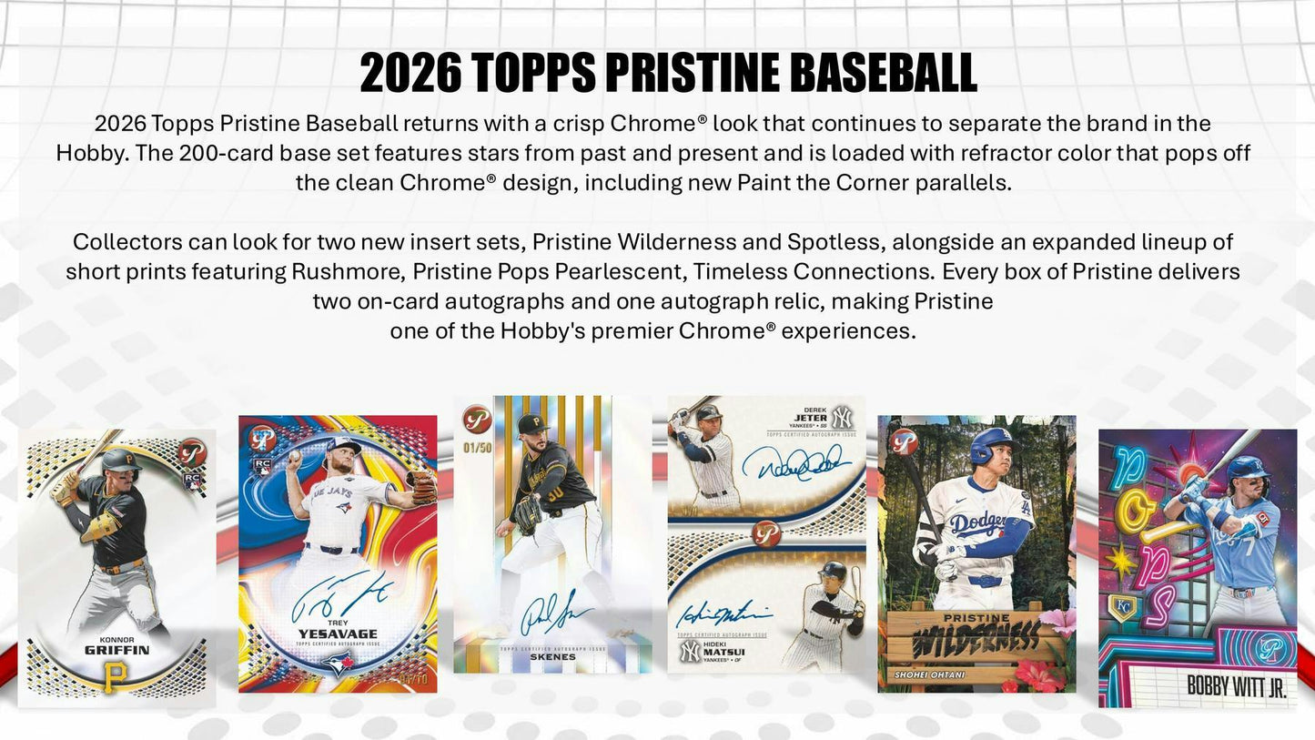 2026 Topps Pristine Baseball Hobby Box | Columbia Sports Cards | Columbia Hobby - Sports Card Boxes - Toploaders - Card Savers.