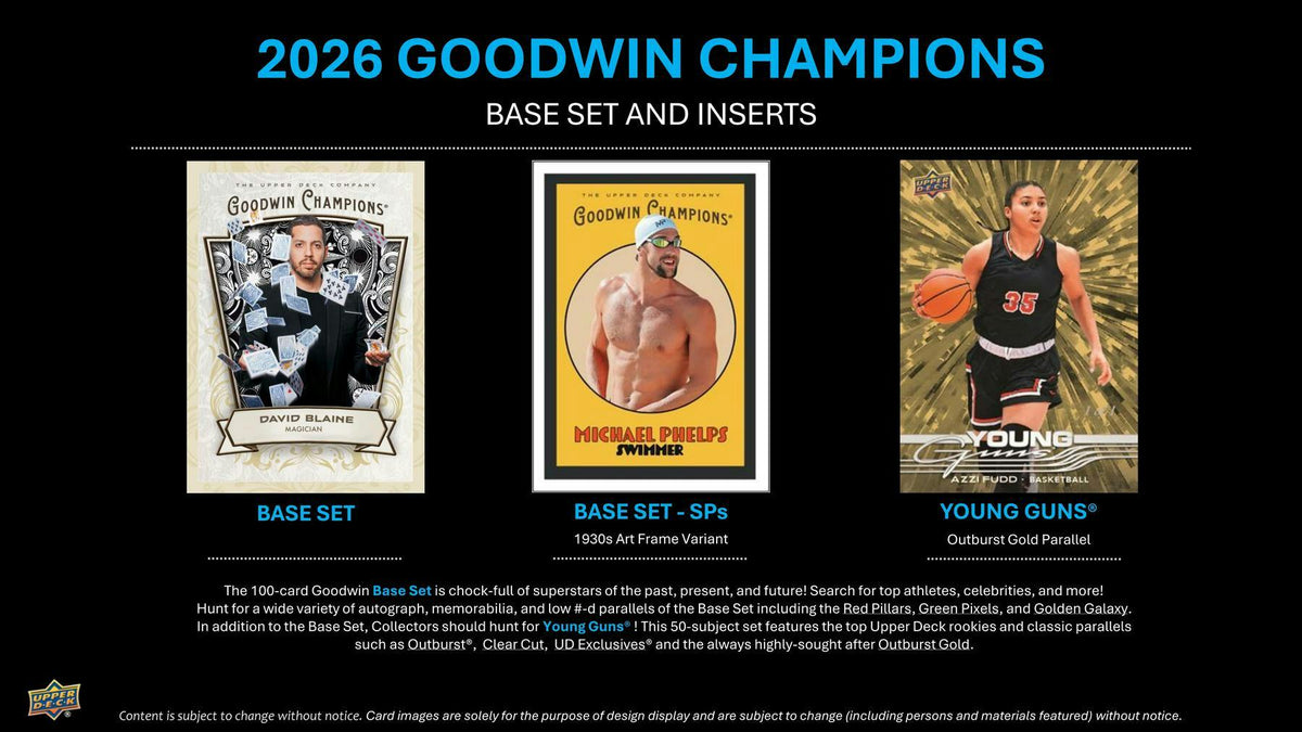 2026 Upper Deck Goodwin Champions Hobby Box | Columbia Sports Cards | Columbia Hobby - Sports Card Boxes - Toploaders - Card Savers.