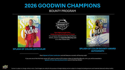 2026 Upper Deck Goodwin Champions Hobby Box | Columbia Sports Cards | Columbia Hobby - Sports Card Boxes - Toploaders - Card Savers.
