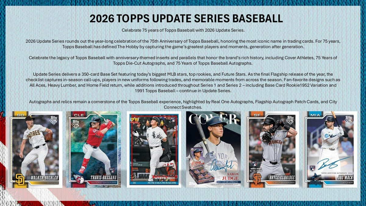 2026 Topps Update Series Baseball Hobby Box sell sheet 2
