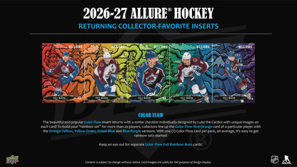 2026/27 Upper Deck Allure Hockey Blaster Box sell sheet 2