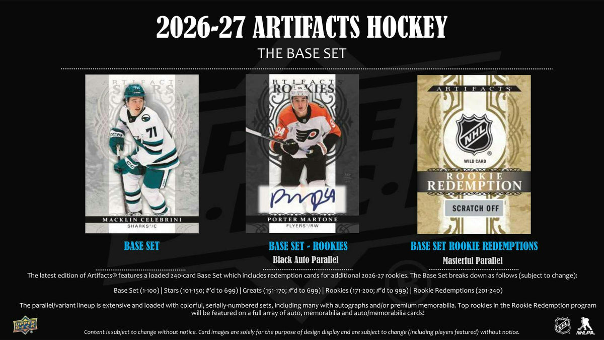 2026/27 Upper Deck Artifacts Hockey Hobby Box | Columbia Hobby - Sports Card Boxes - Toploaders - Card Savers.