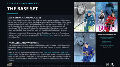 2026/27 Upper Deck Flair Hockey Hobby Box sell sheet 3