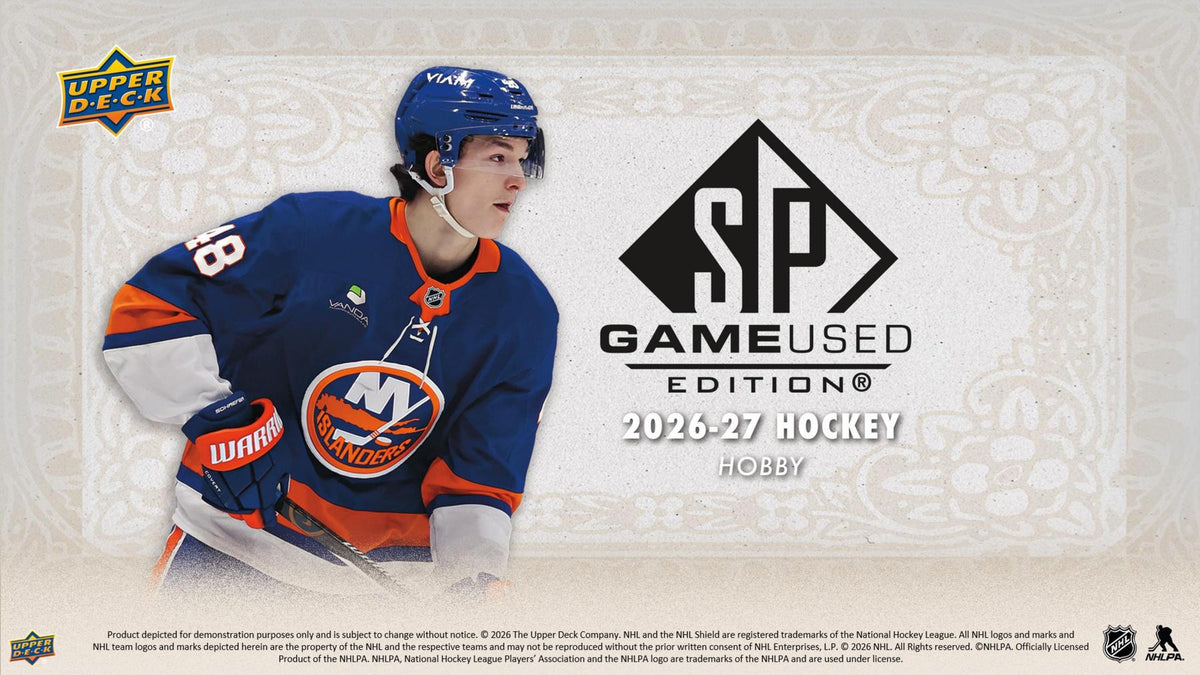 2026/27 Upper Deck SP Game Used Hockey Hobby Box sell sheet 1