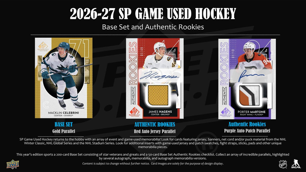 2026/27 Upper Deck SP Game Used Hockey Hobby Box sell sheet 2