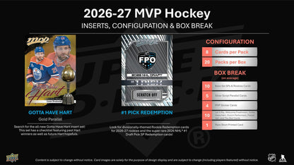 2026/27 Upper Deck MVP Hockey Hobby Box | Columbia Hobby - Sports Card Boxes - Toploaders - Card Savers.