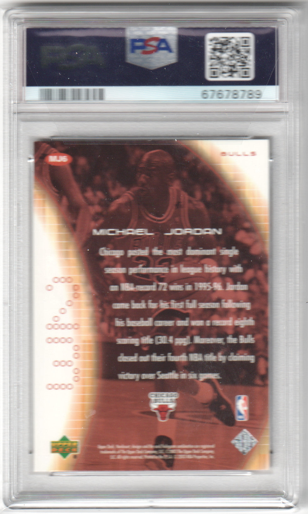 MICHAEL JORDAN 2003 Upper Deck Hardcourt Heart Of A Champion #MJ6 PSA 9 MINT