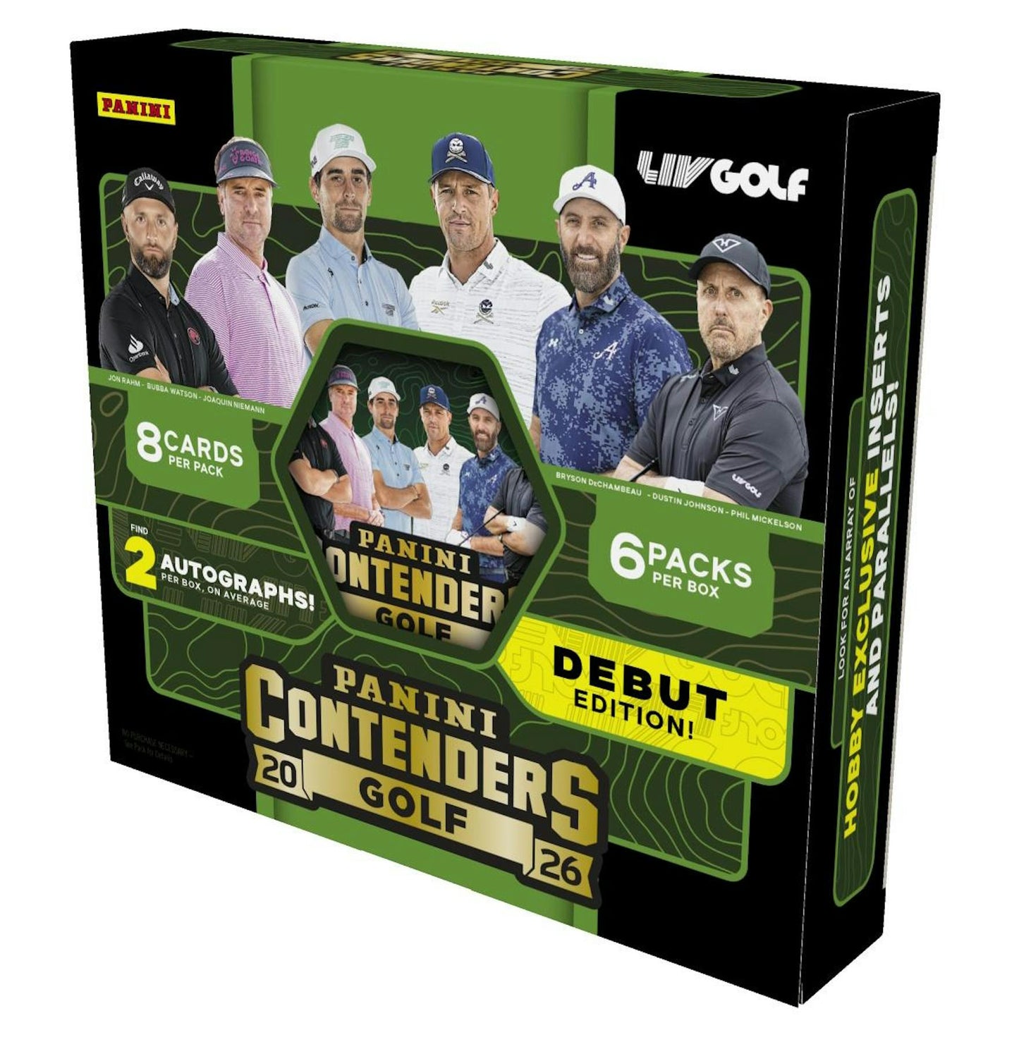 2026 Panini Contenders LIV Golf Hobby Box
Panini Contenders LIV Golf autograph cards featuring top golfers
2026 Panini Contenders LIV Golf Kaboom SSP insert card
Panini Contenders LIV Golf Season Ticket and Playoff Ticket signature cards