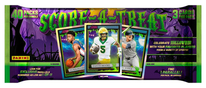 2026 Panini Score-A-Treat Halloween 40-Pack Bundle
2026 Panini Score-A-Treat Halloween trading card pack
2026 Panini Score-A-Treat Haunted House card
2026 Panini Score-A-Treat Monster Bash card
2026 Panini Score-A-Treat Halloween Holo parallel card
2026 Panini Score-A-Treat Holo Midnight 1-of-1 parallel card
2026 Panini Score-A-Treat Holo autograph card
2026 Panini Score-A-Treat Spook-A-Palooza SSP insert
2026 Panini Score-A-Treat Altered SSP insert