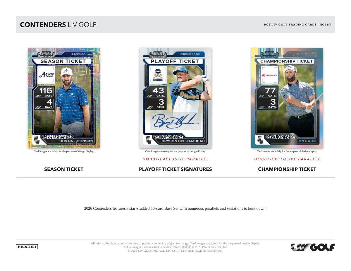 2026 Panini Contenders LIV Golf Hobby Box | Columbia Sports Cards.