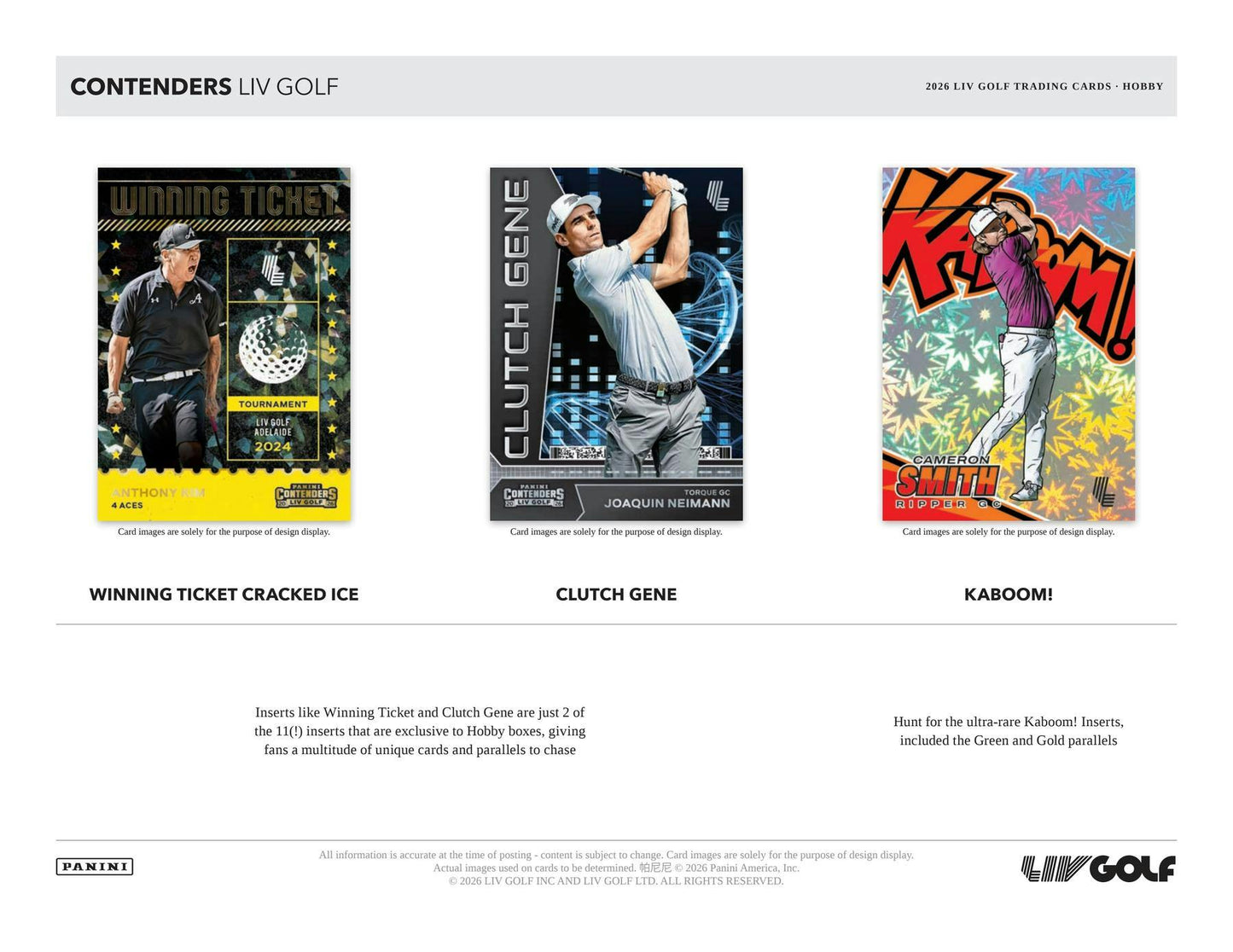 2026 Panini Contenders LIV Golf Hobby Box | Columbia Sports Cards.