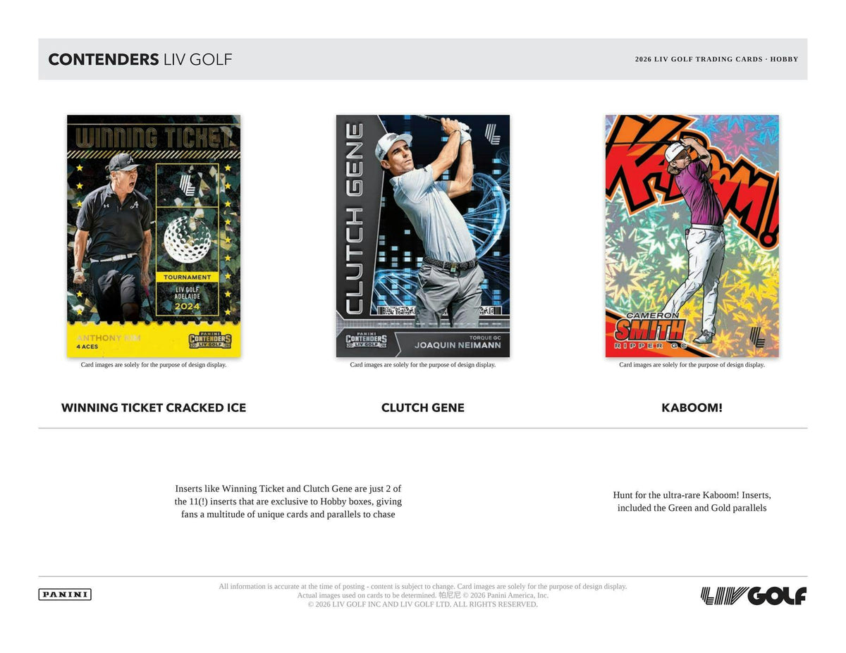 2026 Panini Contenders LIV Golf Hobby Box | Columbia Sports Cards.