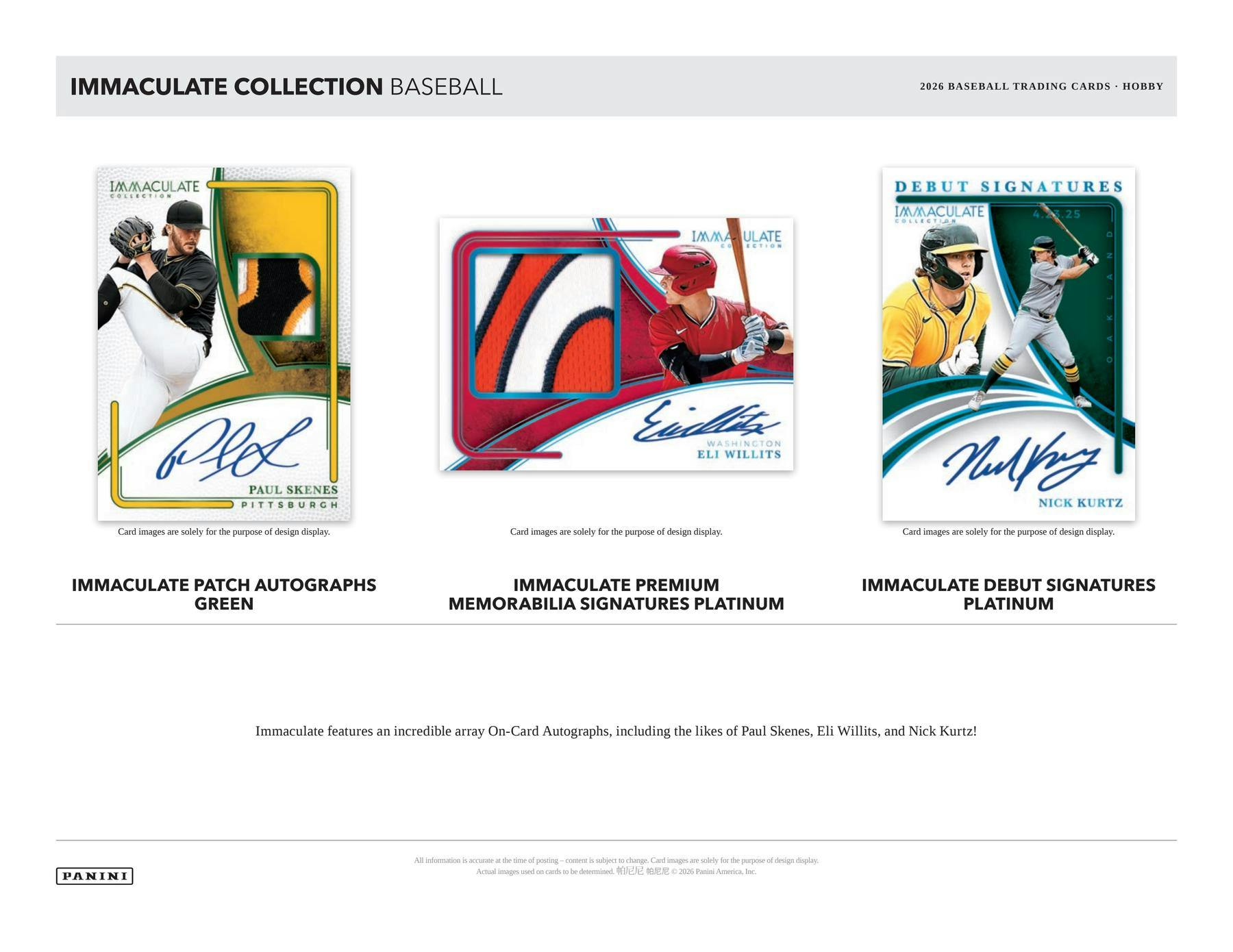 2026 Panini Immaculate Baseball Hobby Box | Columbia Sports Cards | Columbia Hobby - Sports Card Boxes - Toploaders - Card Savers.