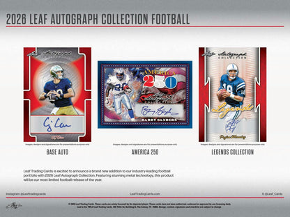 2026 Leaf Autograph Collection Football Hobby Box | Columbia Hobby - Sports Card Boxes - Toploaders - Card Savers.