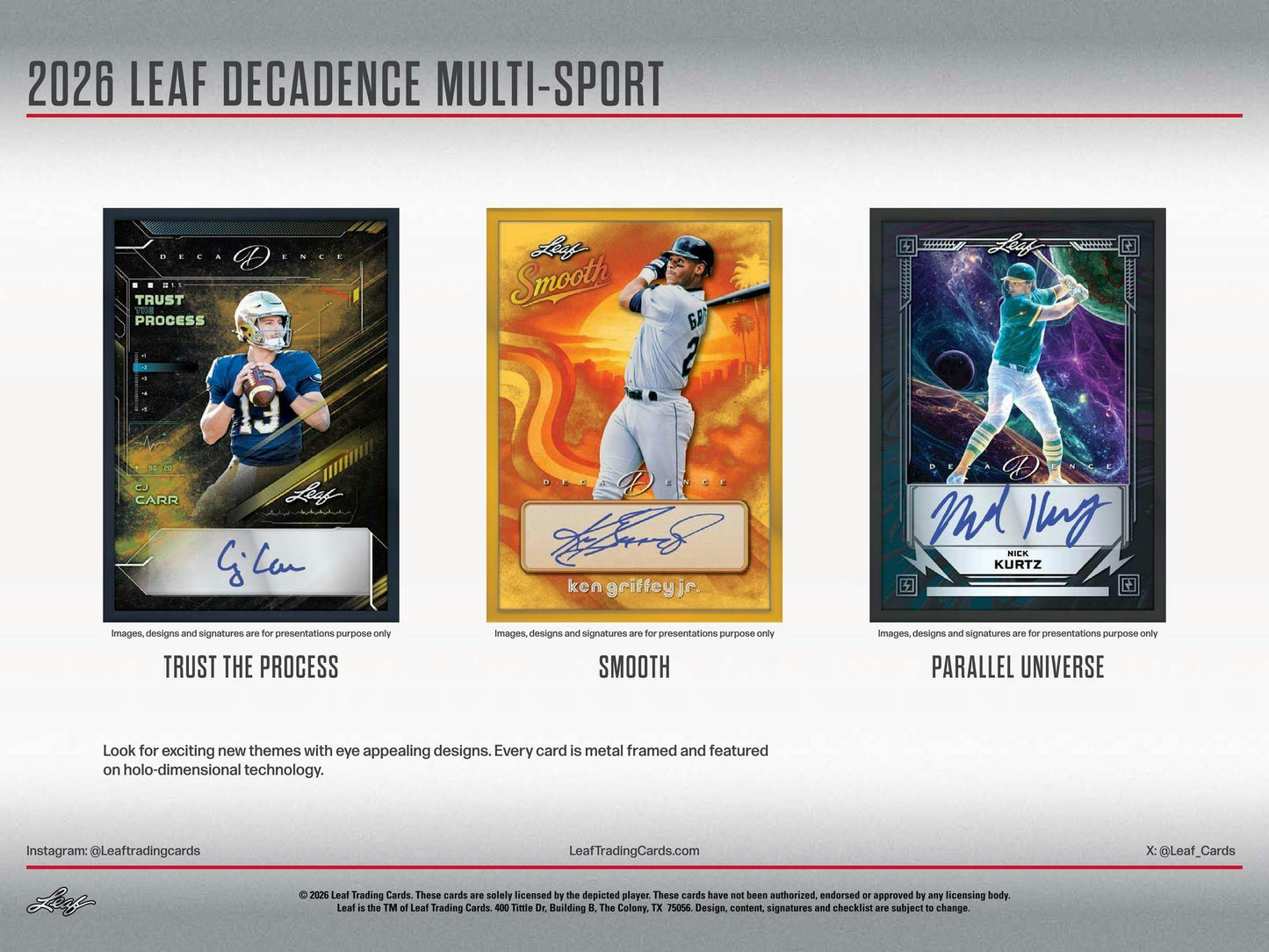 2026 Leaf Decadence Multisport Hobby Box | Columbia Sports Cards | Columbia Hobby - Sports Card Boxes - Toploaders - Card Savers.