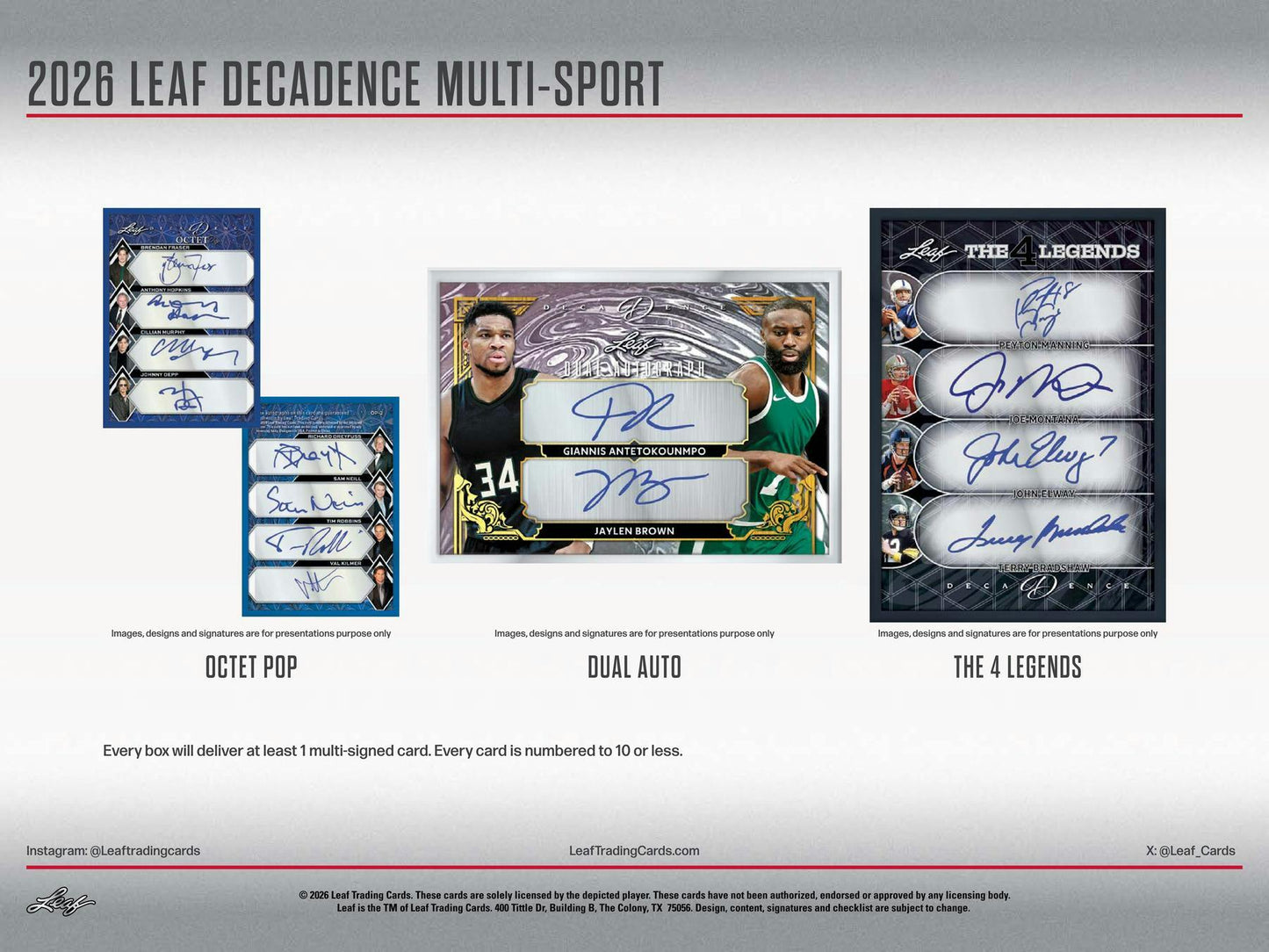 2026 Leaf Decadence Multisport Hobby Box | Columbia Sports Cards | Columbia Hobby - Sports Card Boxes - Toploaders - Card Savers.