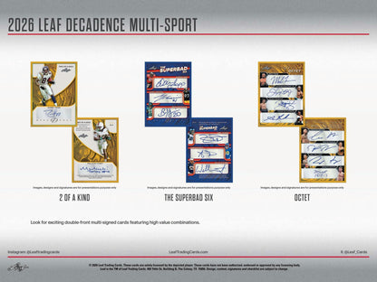 2026 Leaf Decadence Multisport Hobby Box | Columbia Sports Cards | Columbia Hobby - Sports Card Boxes - Toploaders - Card Savers.