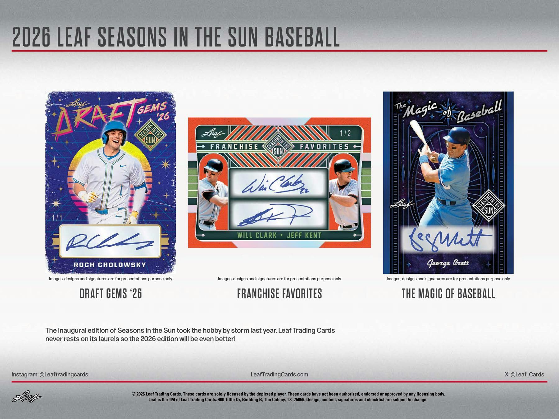 2026 Leaf Seasons in the Sun Baseball Hobby Box | Columbia Sports Cards | Columbia Hobby - Sports Card Boxes - Toploaders - Card Savers.