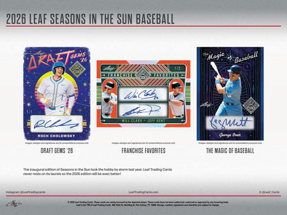 2026 Leaf Seasons in the Sun Baseball Hobby Box | Columbia Sports Cards | Columbia Hobby - Sports Card Boxes - Toploaders - Card Savers.
