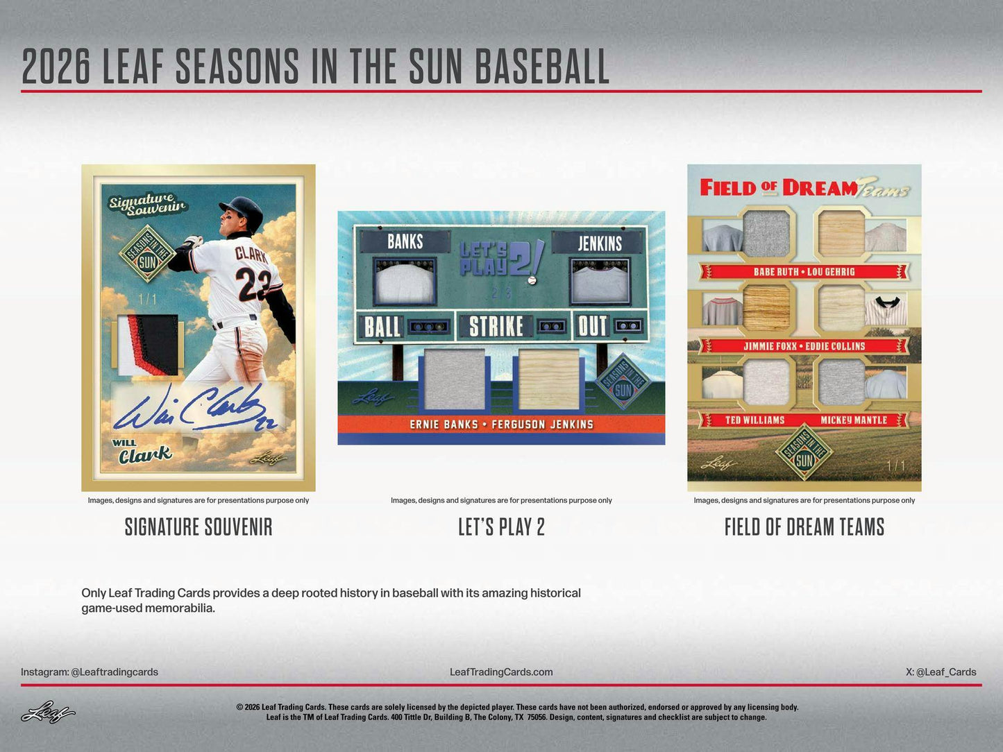 2026 Leaf Seasons in the Sun Baseball Hobby Box | Columbia Sports Cards | Columbia Hobby - Sports Card Boxes - Toploaders - Card Savers.
