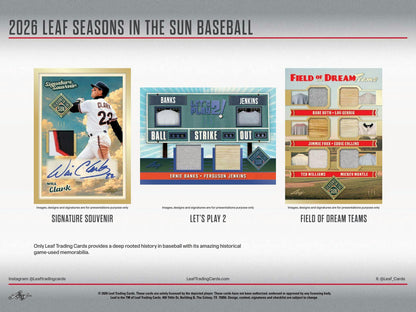 2026 Leaf Seasons in the Sun Baseball Hobby Box | Columbia Sports Cards | Columbia Hobby - Sports Card Boxes - Toploaders - Card Savers.