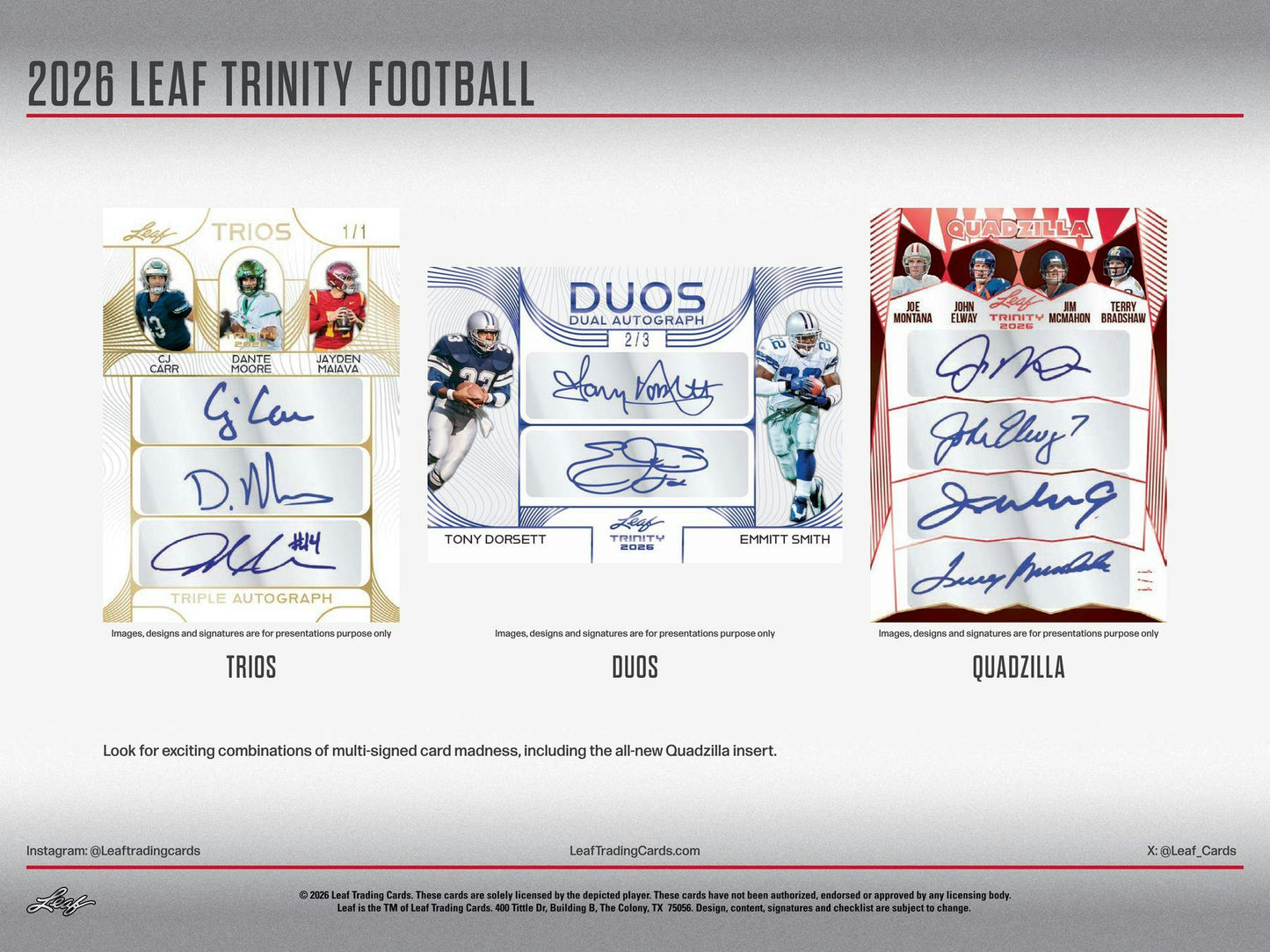 2026 Leaf Trinity Football Hobby Box | Columbia Sports Cards | Columbia Hobby - Sports Card Boxes - Toploaders - Card Savers.