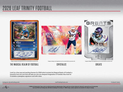 2026 Leaf Trinity Football Hobby Box | Columbia Sports Cards | Columbia Hobby - Sports Card Boxes - Toploaders - Card Savers.