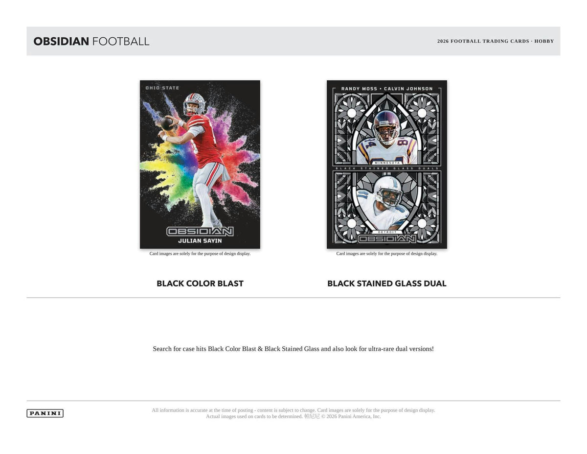 2026 Panini Obsidian Football Hobby Box sell sheet 4