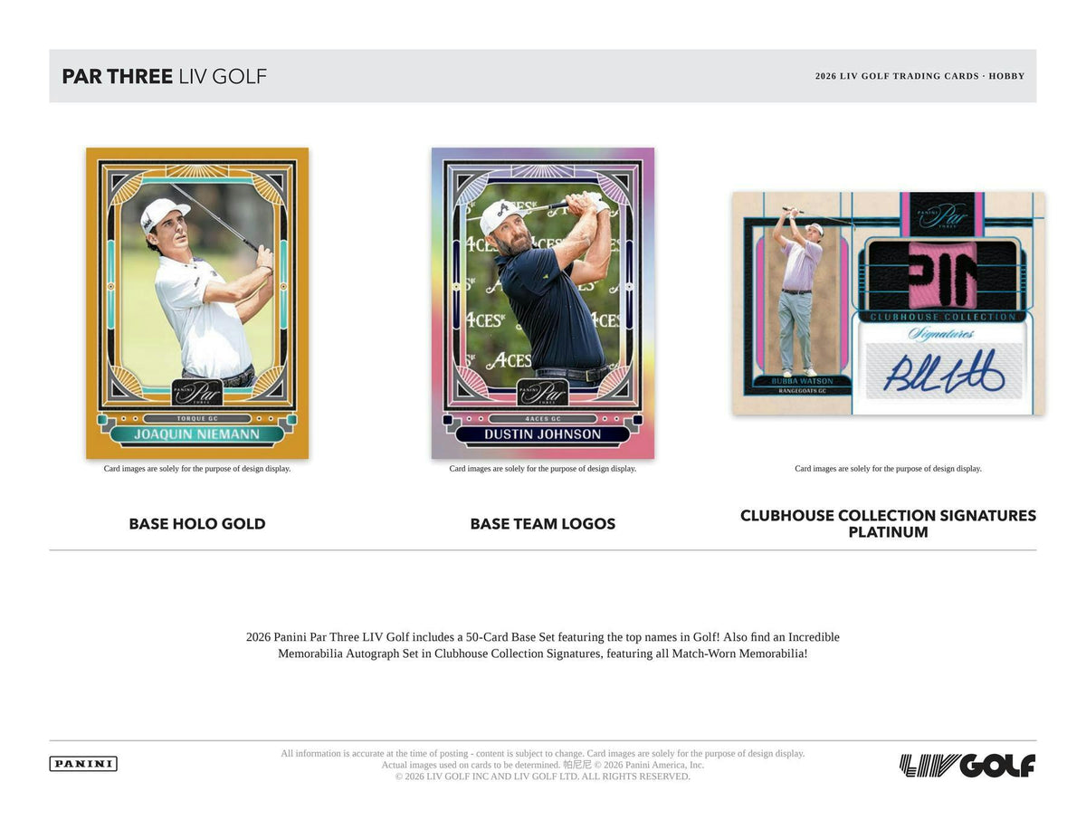 2026 Panini Par Three LIV Golf Hobby Box sell sheet 2