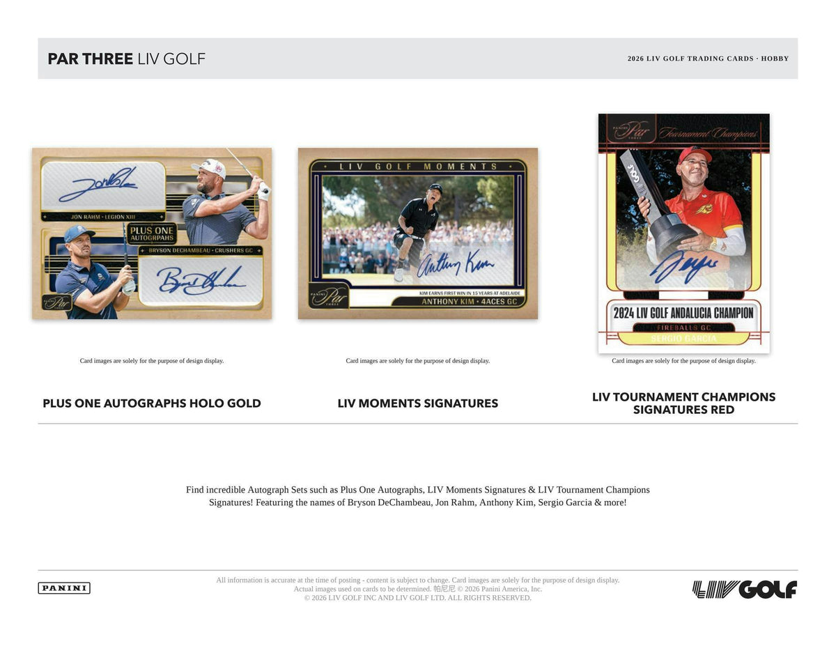 2026 Panini Par Three LIV Golf Hobby Box sell sheet 3