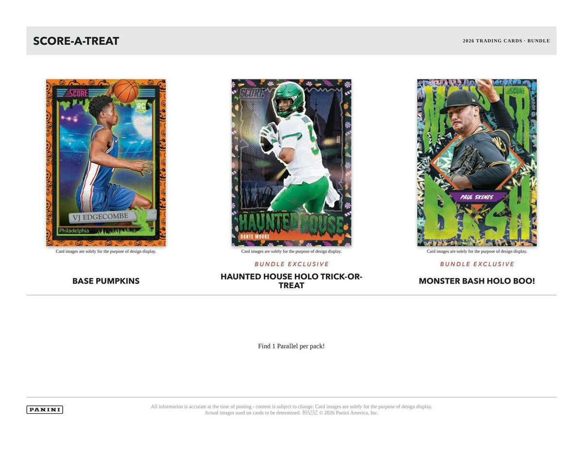 2026 Panini Score-A-Treat Halloween 40-Pack Bundle | Columbia Hobby - Sports Card Boxes - Toploaders - Card Savers.