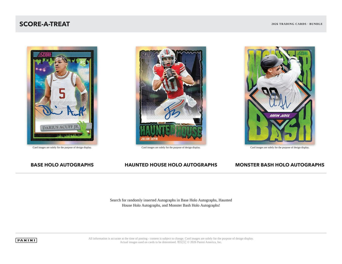 2026 Panini Score-A-Treat Halloween 40-Pack Bundle | Columbia Hobby - Sports Card Boxes - Toploaders - Card Savers.