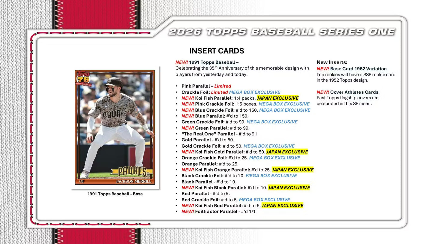 2026 Topps Series 1 Baseball 6-Pack Blaster Box | Columbia Sports Cards