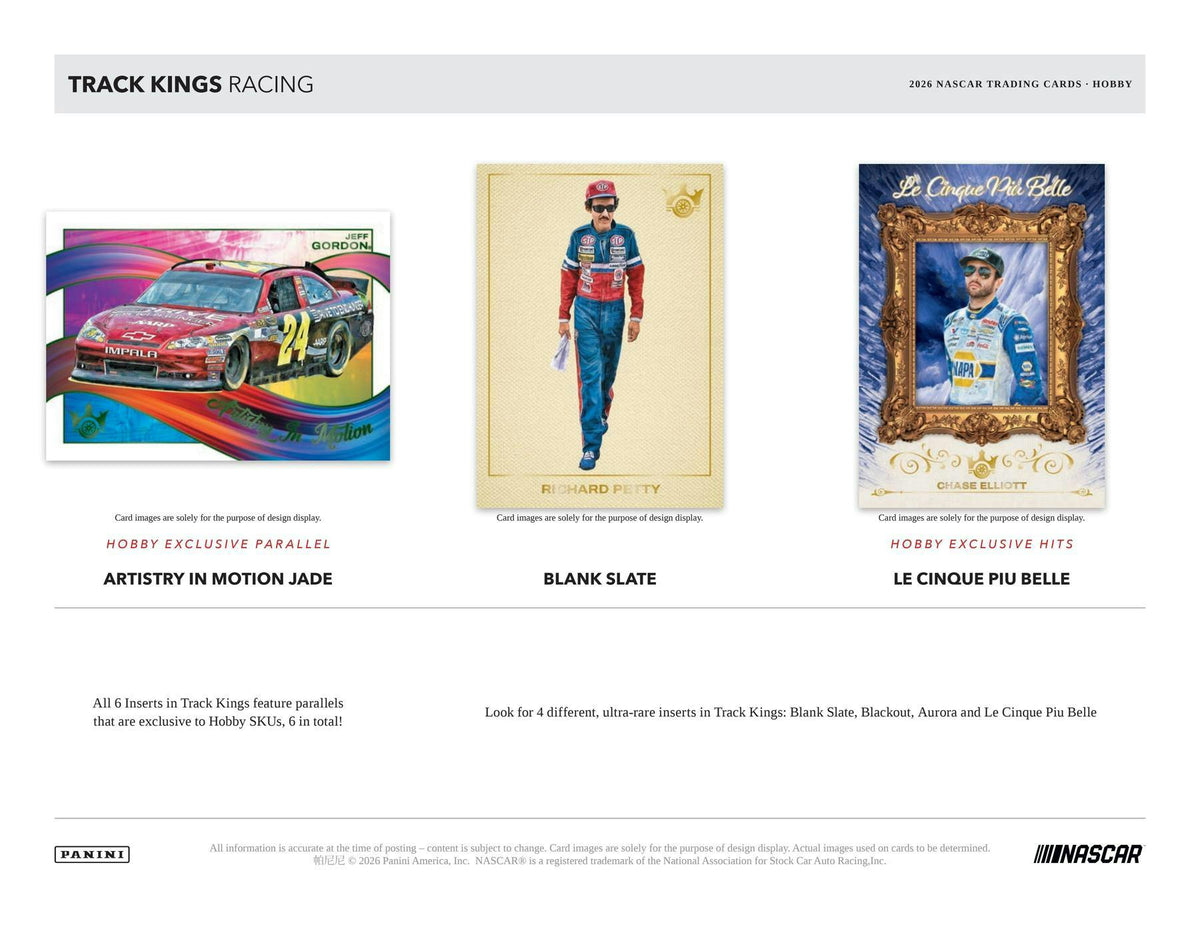2026 Panini Track Kings NASCAR Racing Hobby Box sell sheet 5