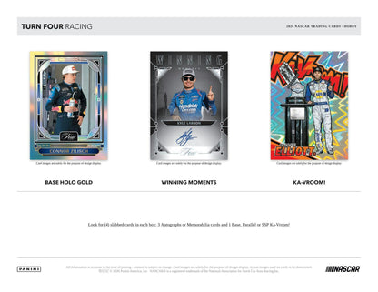 2026 Panini Turn Four Racing Hobby Box | Columbia Sports Cards | Columbia Hobby - Sports Card Boxes - Toploaders - Card Savers.