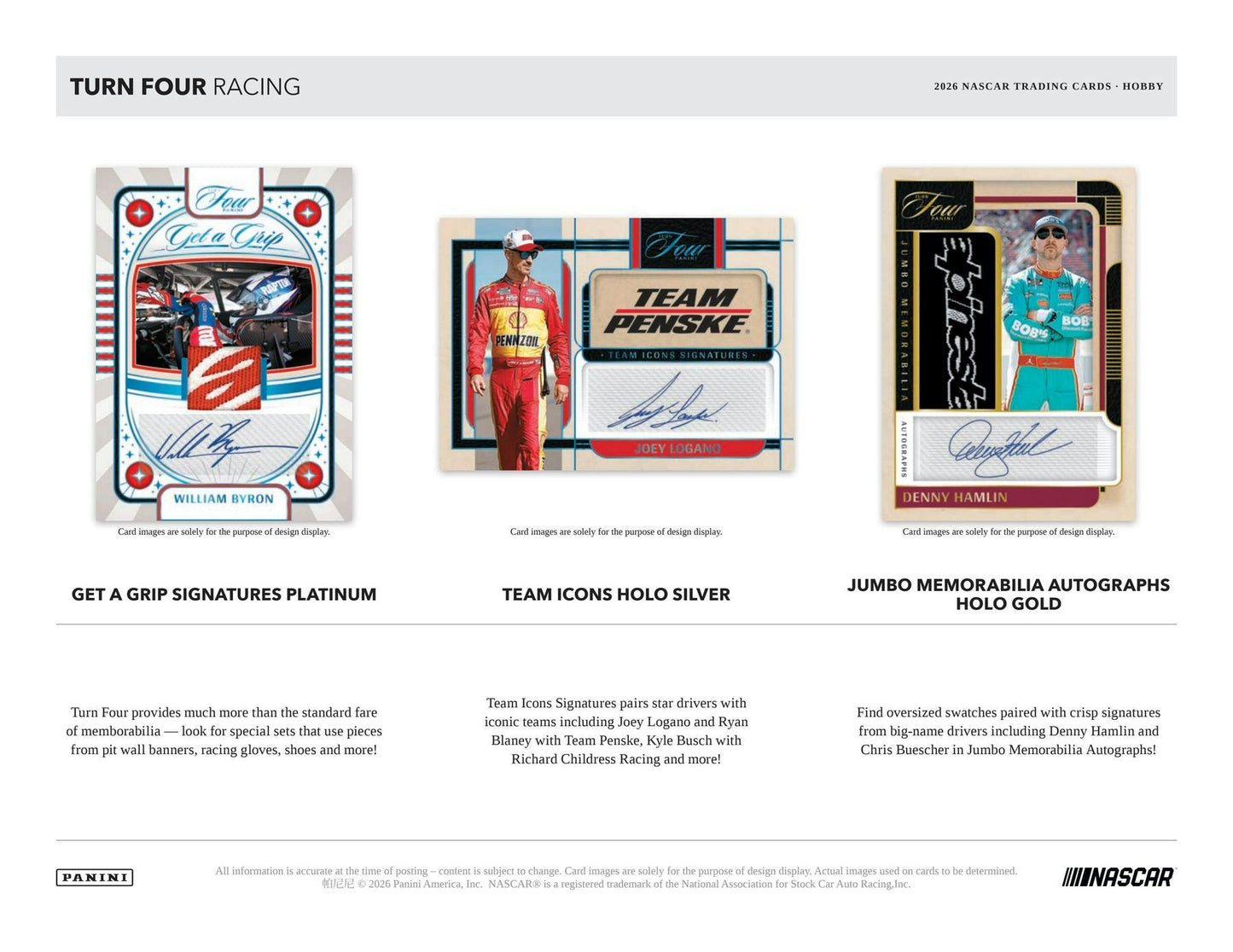 2026 Panini Turn Four Racing Hobby Box | Columbia Sports Cards | Columbia Hobby - Sports Card Boxes - Toploaders - Card Savers.