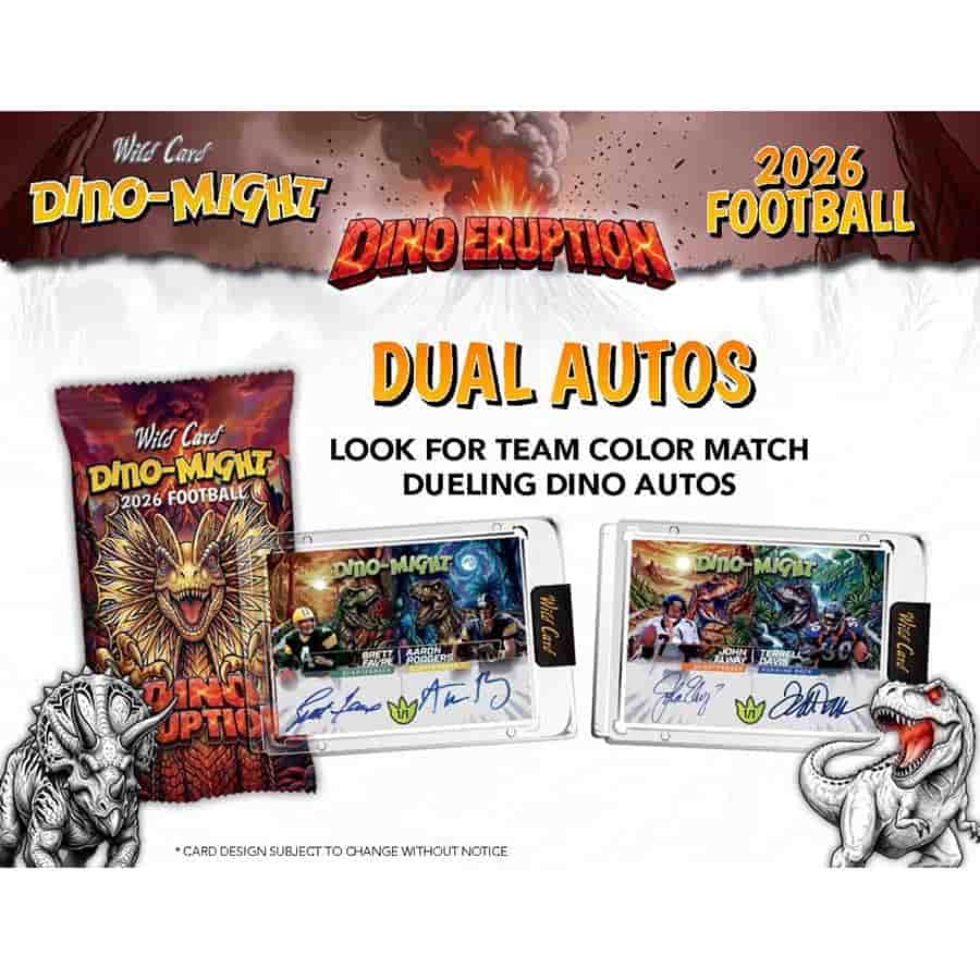 2026 Wild Card Dino-Might Football Dino Eruption Hobby Box | Columbia Sports Cards | Columbia Hobby - Sports Card Boxes - Toploaders - Card Savers.