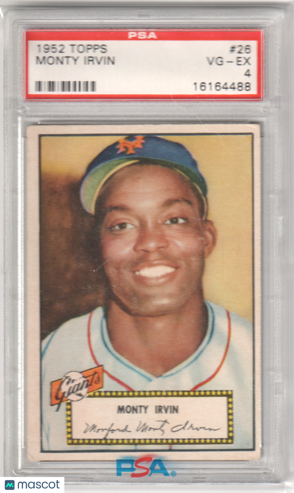 MONTY IRVIN 1952 Topps #26 PSA 4 - VG-EX - GIANTS