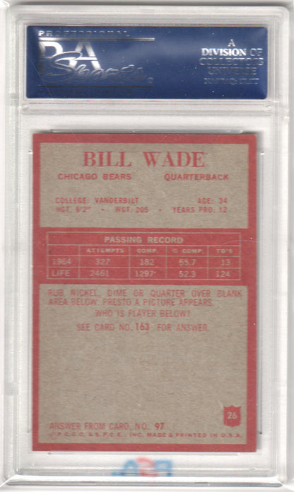 BILL WADE 1965 Philadelphia #26 PSA 7 NM - BEARS